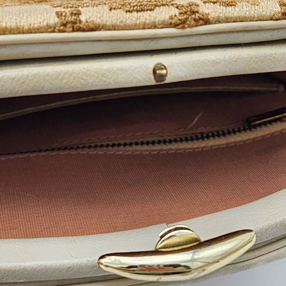 Vintage 1950s Triangle New York Victorian Era Couple White Bag - Picture 6 of 11